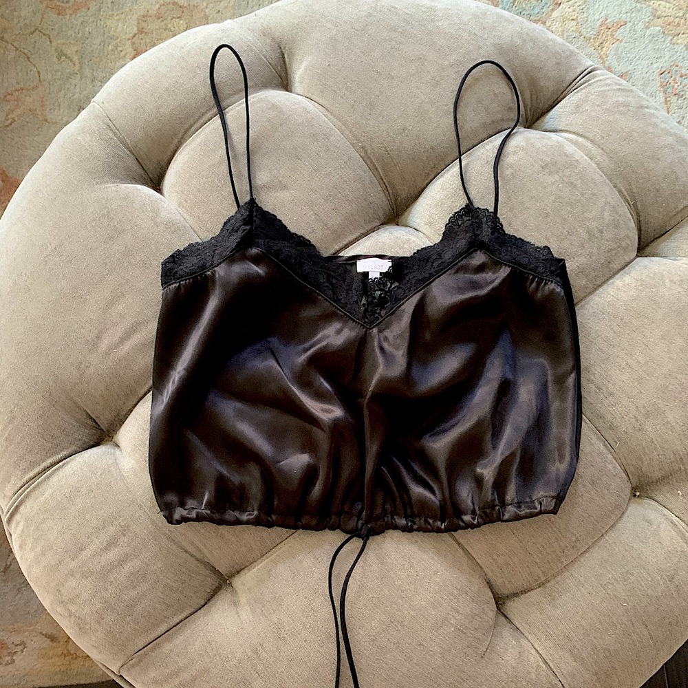 NWT TILLY’S WEST OF MELROSE FAUX SILK CROP TOP XL